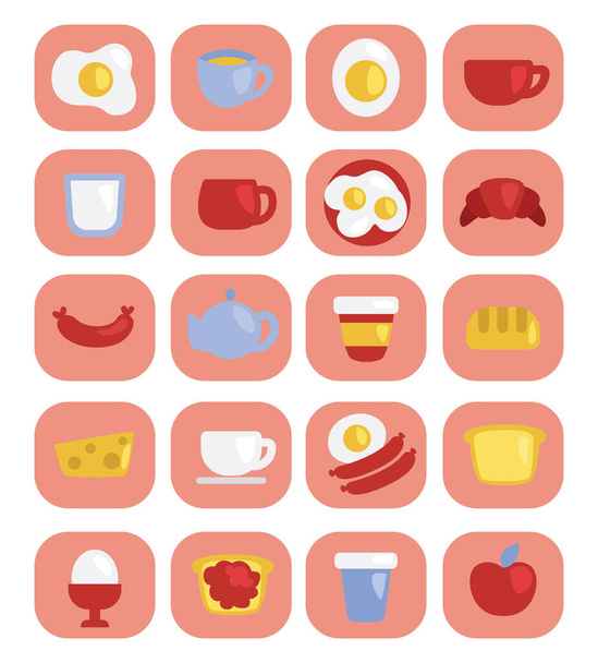Ontbijt eten, illustratie, vector op een witte achtergrond. - Vector, afbeelding