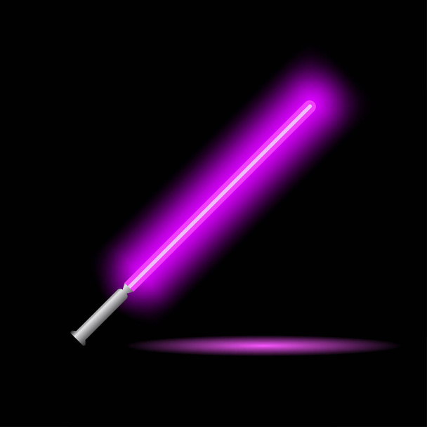 espada láser abstracta en fondo negro - Vector, imagen