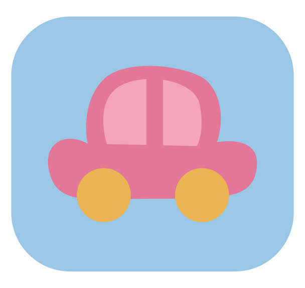 Internationaler Kindertag rosa Auto, Illustration, Vektor auf weißem Hintergrund. - Vektor, Bild