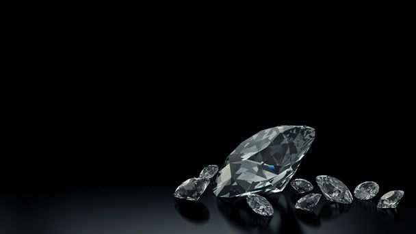 Luxury diamonds on black backgrounds - Photo, Image