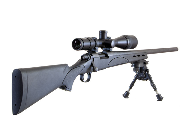 Sniper rifle isolated on white - Photo, Image
