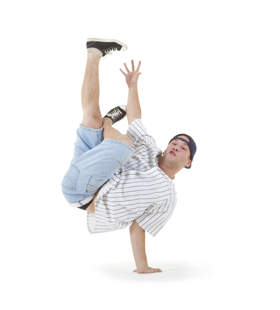 Teenager dancing breakdance in action - 写真・画像
