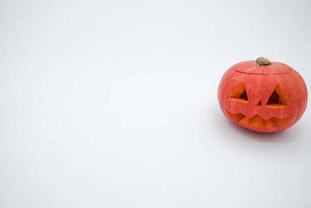 Halloween pumpkin. Pumpkin on a white background. Copy space. Pumpkin.  - Photo, Image