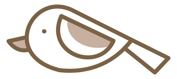 Small brown bird, illustration, vector on a white background. - Vector, Image