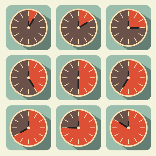 Clock - Time Countdown Vector Set - Vektor, Bild