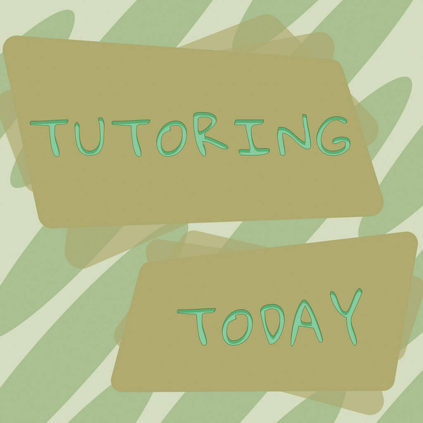 Text sign showing Tutoring, Word for An act of a person employed to administer knowledge to someone - Photo, Image