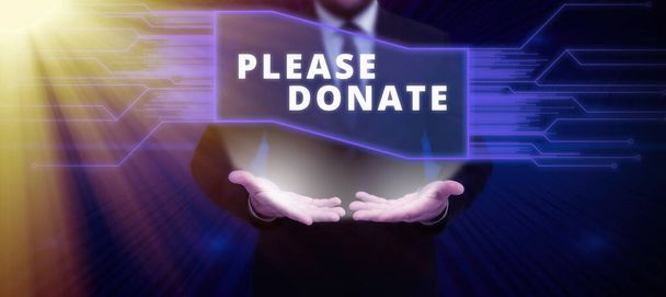 Text, der Inspiration zeigt Bitte spenden, konzeptionelle Foto-Versorgung Möbeln Hand in Hand Spenden für wohltätige Zwecke - Foto, Bild