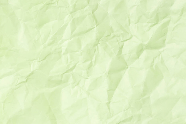 Zielony pognieciony papier tło tekstury. Pełna rama - Zdjęcie, obraz