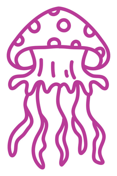 Medusas rosadas, ilustración, vector sobre fondo blanco. - Vector, imagen