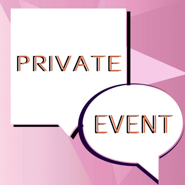 Señal de escritura a mano Evento privado, Visión general del negocio Reservas exclusivas RSVP Invitational Seated - Foto, imagen
