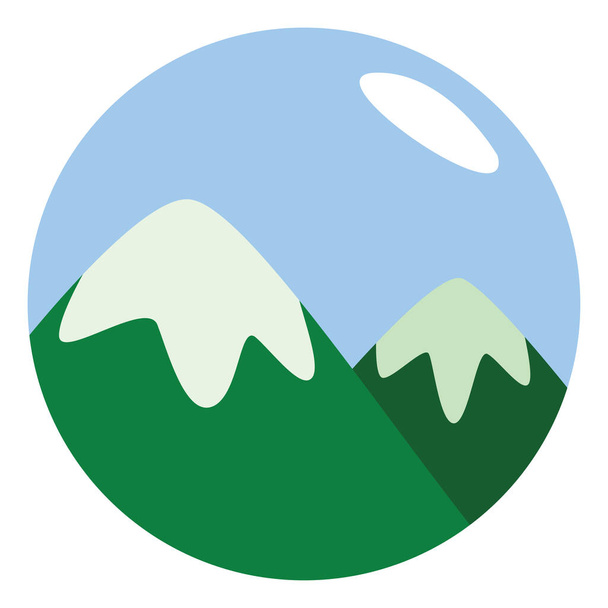 Green mountains, illustration, vector on a white background. - Vector, Image