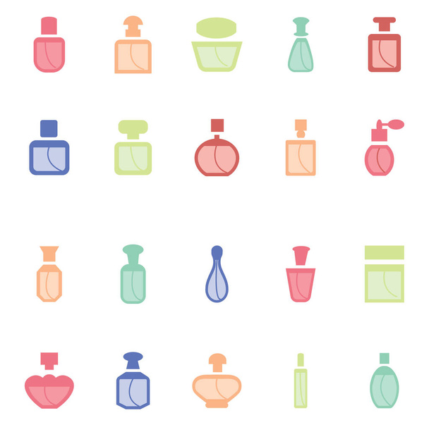 Perfume bottles, illustration, vector on a white background. - Vector, Image