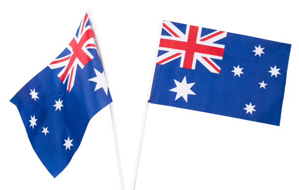 Australská vlajka na bílém pozadí.  - Fotografie, Obrázek