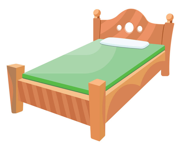 Childrens bed, illustration, vector on a white background. - Vector, Image