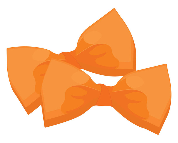 オレンジ色の弓のネクタイ、イラスト、白い背景のベクトル. - ベクター画像