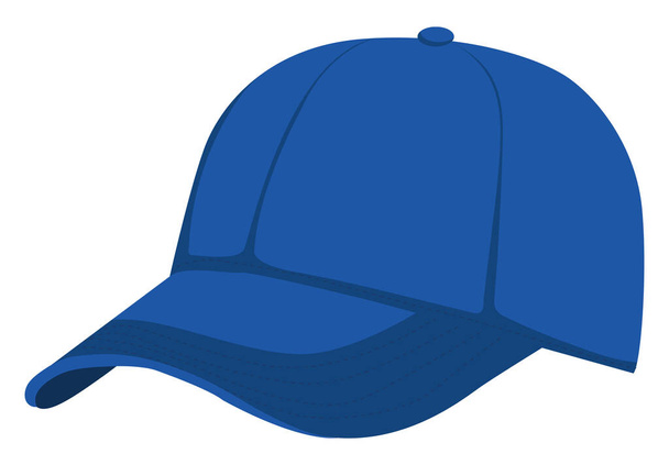 Blue hat, illustration, vector on a white background. - Vector, Image