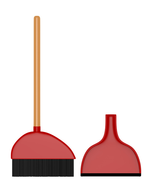 3d Render of a Broom and Dust Pan - Photo, Image