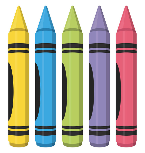 Crayones de arte, ilustración, vector sobre un fondo blanco. - Vector, Imagen
