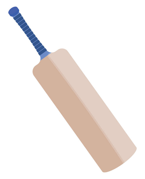 Krikett ütő kék nyéllel, illusztráció, vektor fehér alapon. - Vektor, kép