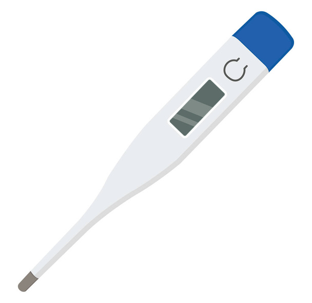 Oude digitale thermometer, illustratie, vector op een witte achtergrond. - Vector, afbeelding