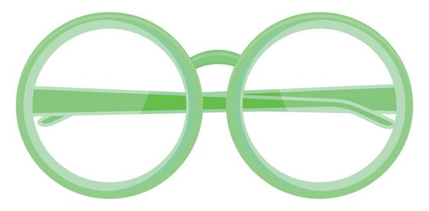 Green glasses, illustration, vector on a white background. - Vector, Image