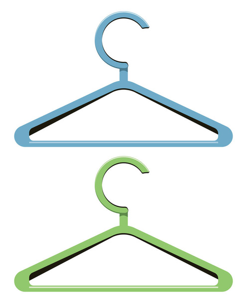 Two simple hangers, illustration, vector on a white background. - Vector, Image