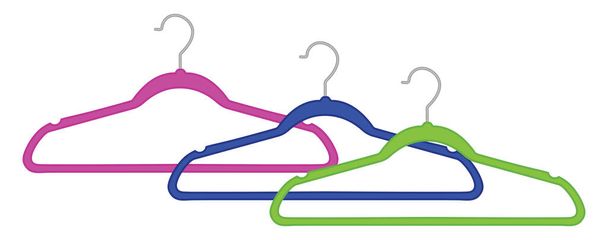Plastic clothing hangers, illustration, vector on a white background. - Vector, Image