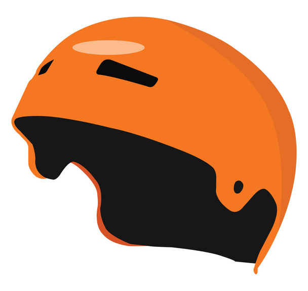 Orange protective helmet, illustration, vector on a white background. - Vettoriali, immagini
