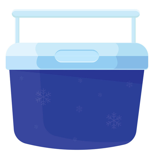 Blue food and drink cooler, illustration, vector on a white background. - Vecteur, image