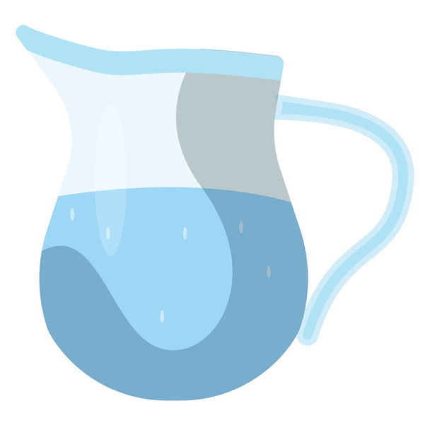 Jug of water, illustration, vector on a white background. - Vector, Image