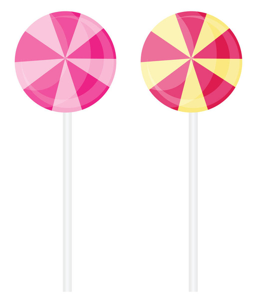 Lolipop candy, illustration, vector on a white background. - Vector, Image