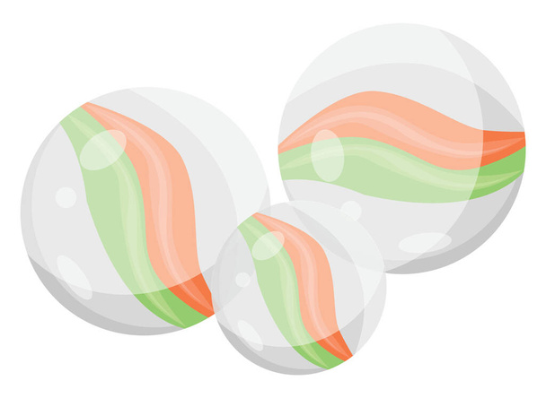 Marble balls, illustration, vector on a white background. - Vector, Image