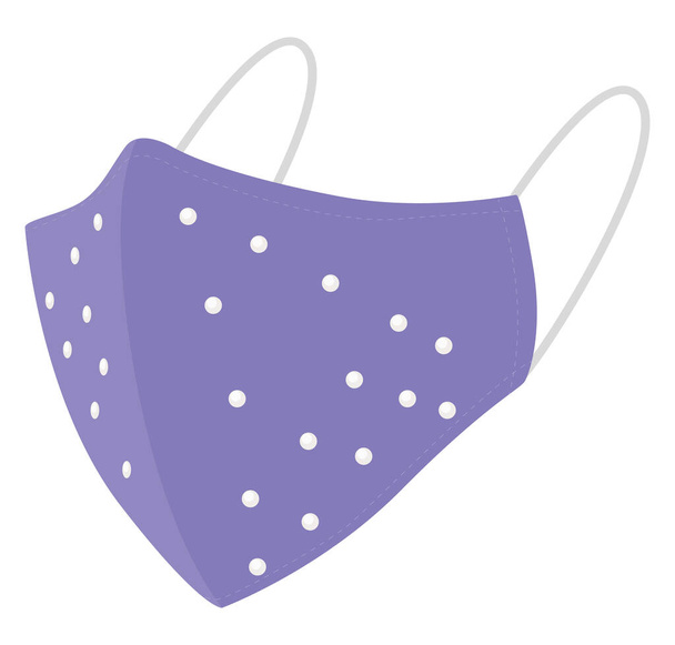 Purple protective mask, illustration, vector on a white background. - Διάνυσμα, εικόνα