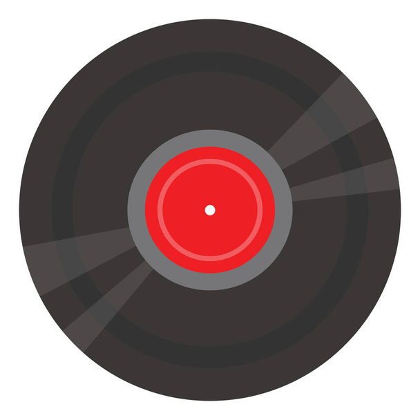 Red music disc, illustration, vector on a white background. - Vector, Image