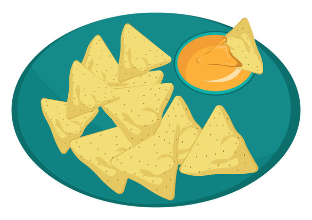 Nacho chips, ilustración, vector sobre un fondo blanco. - Vector, imagen