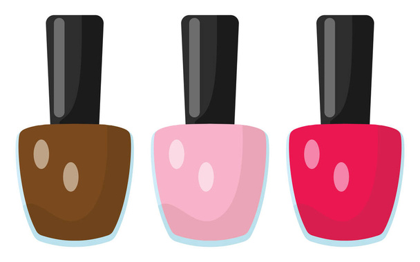 Nailpolish colors, illustration, vector on a white background. - Vector, Image