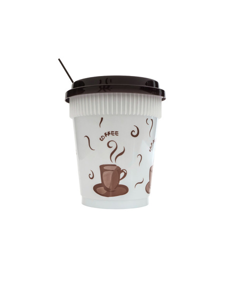  taza desechable de plástico para café, aislado
 - Foto, imagen