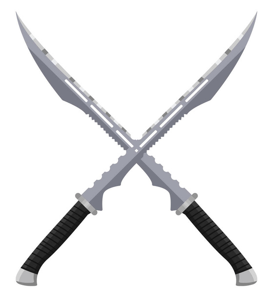 Espadas Ninja, ilustración, vector sobre un fondo blanco. - Vector, Imagen
