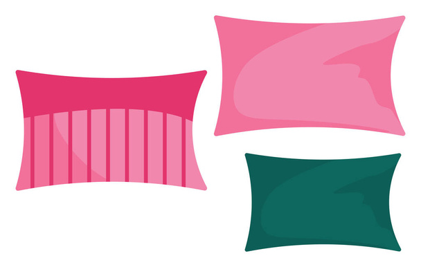 Soft pillows, illustration, vector on a white background. - Vector, Image