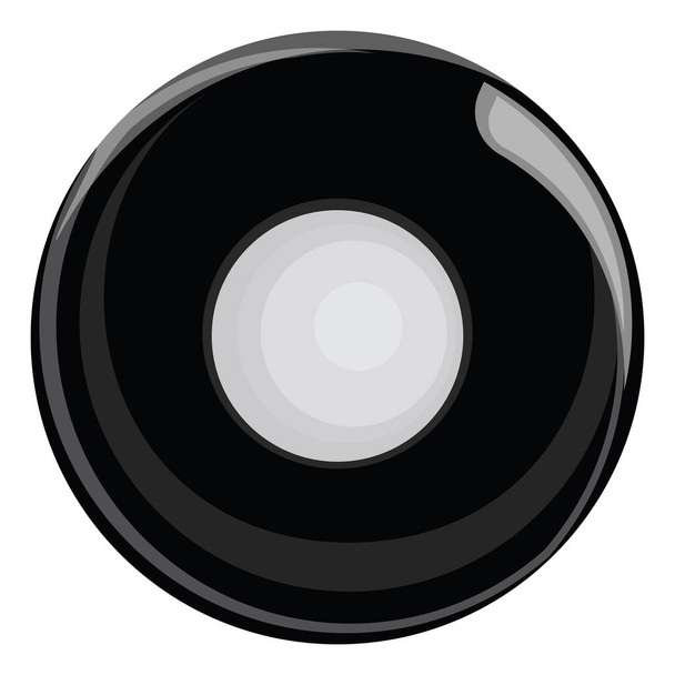 Black pool ball, illustration, vector on a white background. - Vector, Image