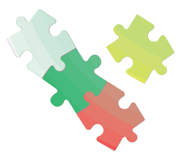 Puzzle pieces, illustration, vector on a white background. - Vector, Image