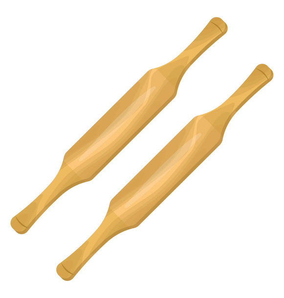 Rolling pins, illustration, vector on a white background. - Vector, Image