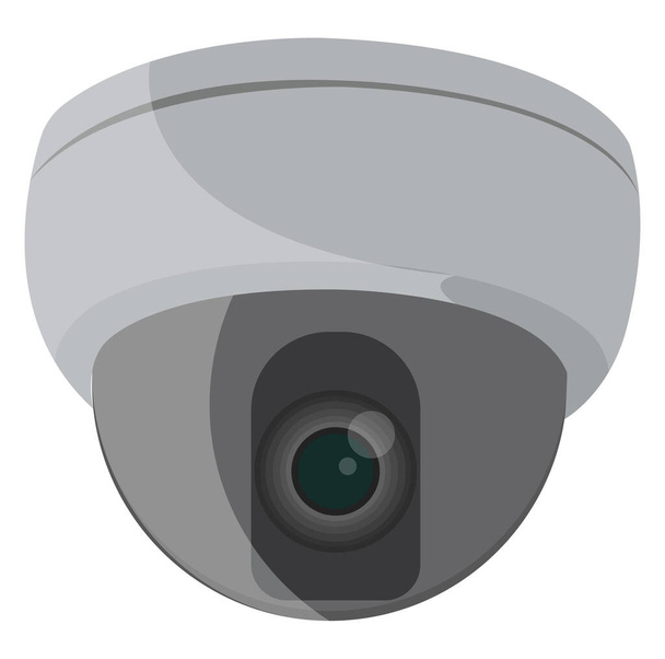 Security camera, illustration, vector on a white background. - Vector, afbeelding