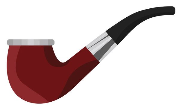 Красная дымовая труба, иллюстрация, вектор на белом фоне. - Вектор,изображение