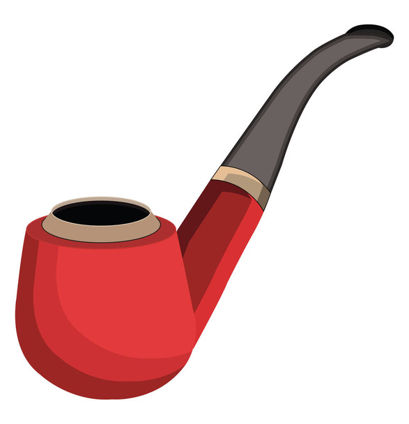 Rote klassische Rauchpfeife, Illustration, Vektor auf weißem Hintergrund. - Vektor, Bild