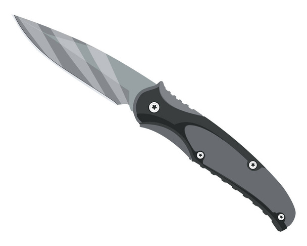 Black snow knife, illustration, vector on a white background. - Vector, Image