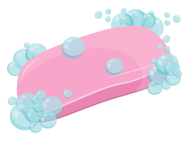 jabón exfoliante rosa, ilustración, vector sobre un fondo blanco. - Vector, Imagen