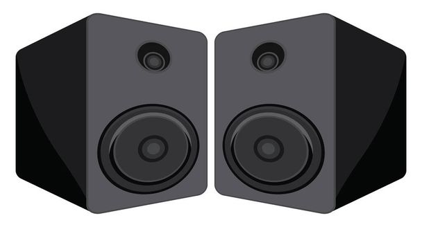 Black stereo system, illustration, vector on a white background. - Vector, Image