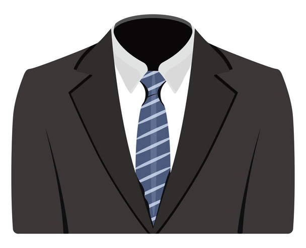 Black suit, illustration, vector on a white background. - Vector, Image