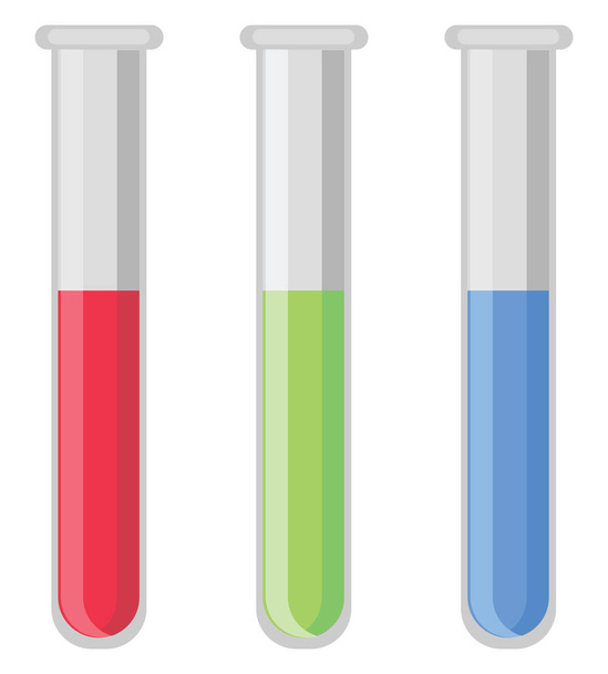 Biochemistry tubes, illustration, vector on a white background. - Vector, Image